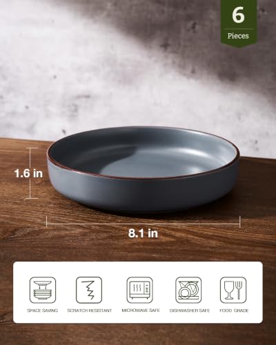 Mercury Pasta Bowls Set of 6 (Charcoal / 6 pcs)