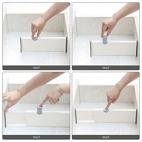 Set of 8 Adjustable Drawer Dividers Organizer Separators Plastic Dresser Organizer for Bedroom (8 Count)