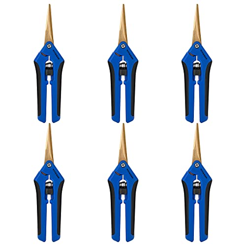 6.5 Inch Garden Scissors (Blue Curved Blade / Blue)