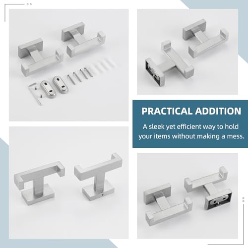 Bathroom Double Hook Brushed Nickel (2 Pack / Brushed Nickel)