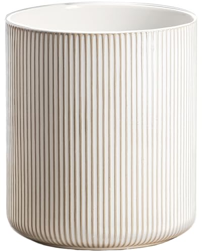 Large Utensil Holder for Kitchen Counter (Vintage White / 7.2" H)