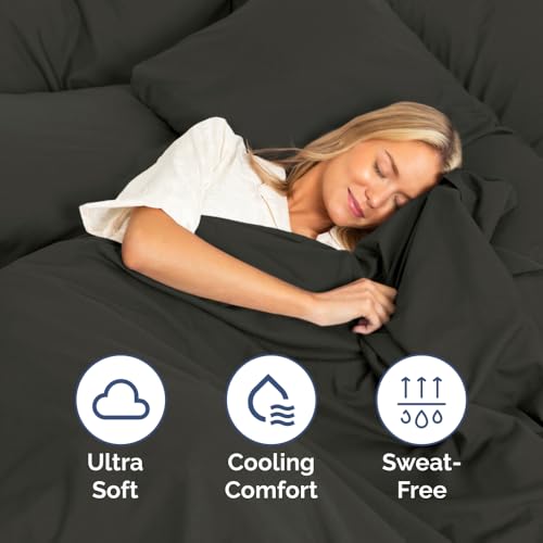 King Size 4 Piece Sheet Set (07 - Charcoal / King)