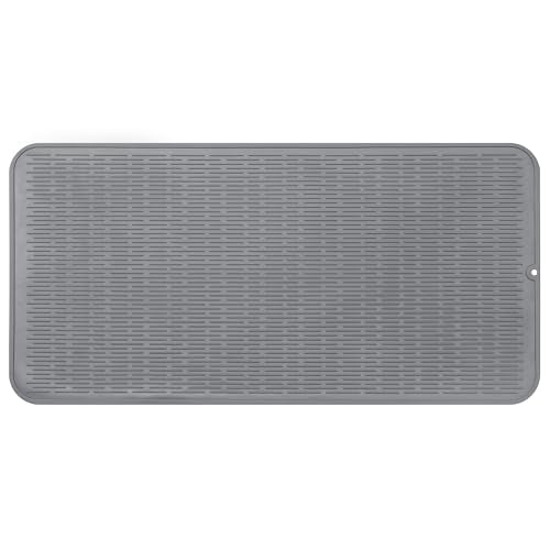Silicone Dish Drying Mat for Multiple Usage (Gray / 36"L x 18"W)