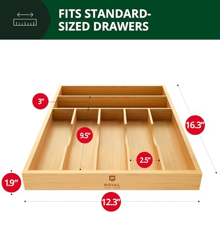 Luxury Bamboo Utensil Rack and Silverware Organizer