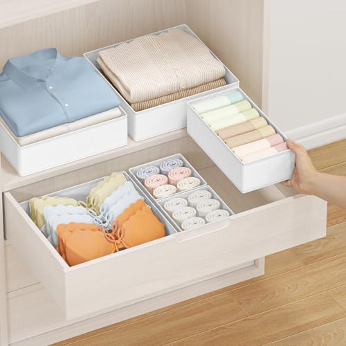 Drawer Organizer Clothes Storage (White / 24 Pack)