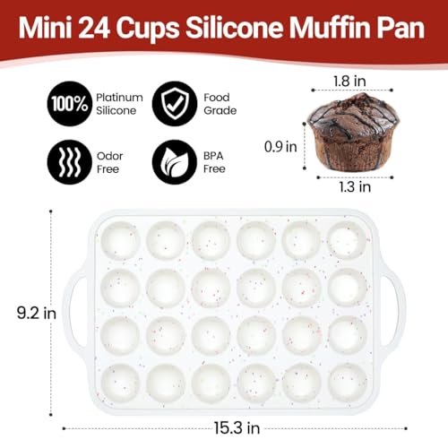 Silicone Mini Muffin Pan with Metal Frame (Mini 24-Cup: 1pc)