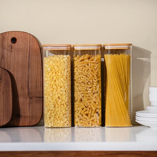 71oz 2.2Qt Square Glass Storage Containers with Lids 3 (71oz*3)