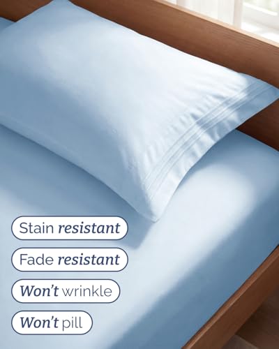 Twin Size 3 Piece Sheet Set (21 - Baby Blue / Twin)