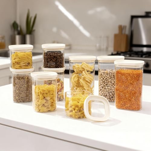 Glass Food Storage Jar with Glass Lid in Ractangle Shape (White-R3P-40oz)