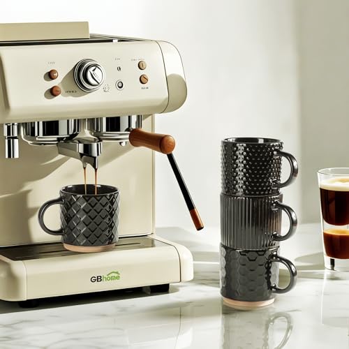6 OZ Coffee Mugs with Saucer and Stand (Black / 6 Ounce (With Stand))