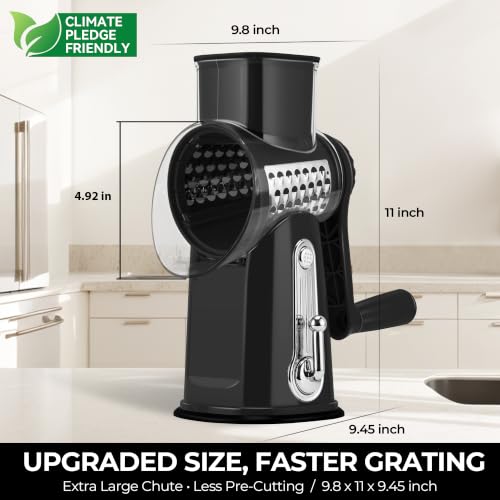 Rotary Cheese Grater 5 Blades (Black)