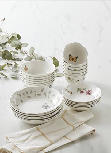 Butterfly Meadow Porcelain 24 (Butterfly Meadow 24-Piece Bowl Set)
