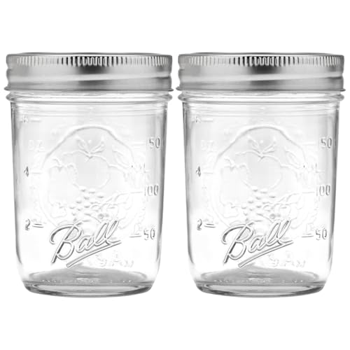 Regular Mouth Mason Jars with Lids & Bands (Half Pint / 8 Ounce (Pack of 2))