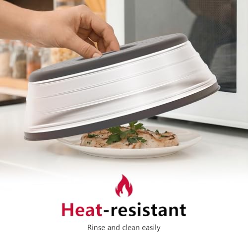 Microwave Splatter Cover Vented for Food with Hook Hole (2 packs-Dark Grey / M(11"x3.26")-Pack of 2)