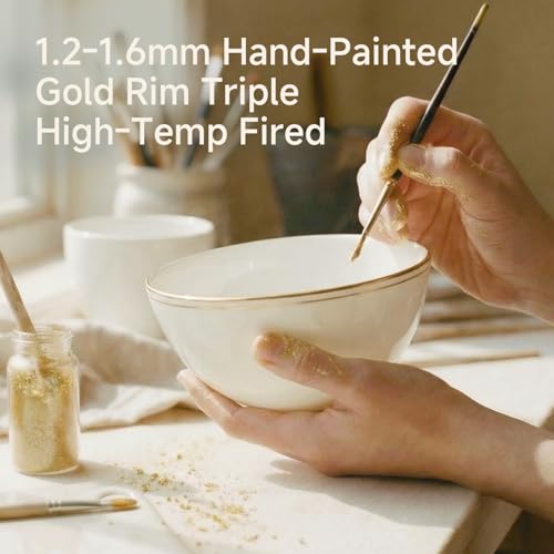18Pcs Gold Trim White Bone China Set (White-gold trim / service for 6-18pcs)