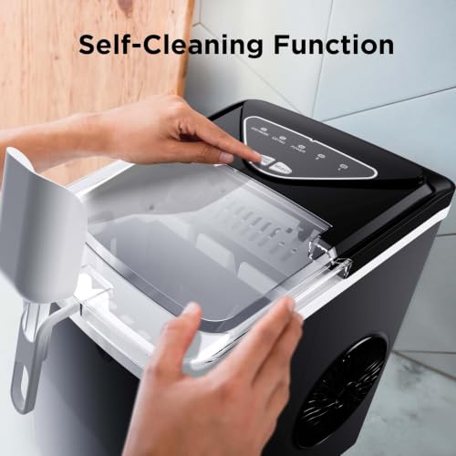 Countertop Ice Maker (Black with Ice Basket Handle / 26lbs)