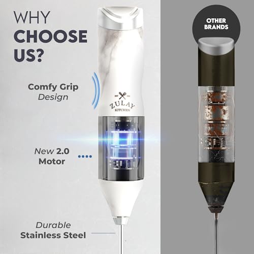 Powerful Frother Wand AA Batteries Included (French Marble / Majestic Frother)