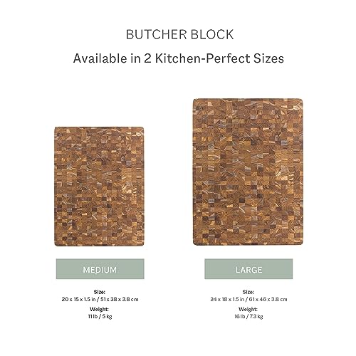 Butcher Block Cutting Board (Without Juice Groove / Extra Large (24 inch x 18 inch x 1.5 inch))