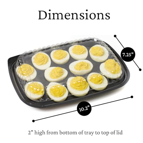16 Pack Disposable Deviled Egg Containers with Lid (12 Egg Halves)