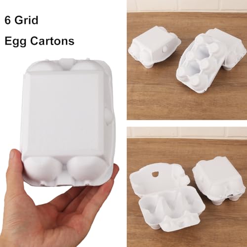 50 Pack Egg Baskets (50 Pack Half Dozen White)