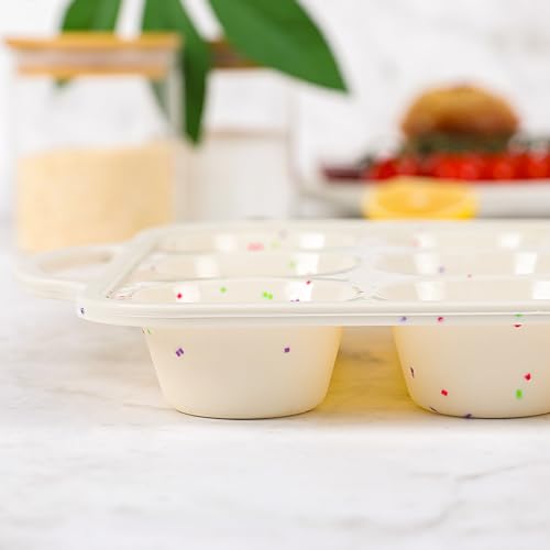 1Pack Silicone Muffin Pan for Baking with Metal Reinforced Frame (Standard)