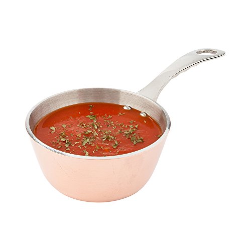 7 Inch x 3.4 Inch Small Saucepan 1 Round Small Pot For Cooking (Copper and steel / Sauce Pan)