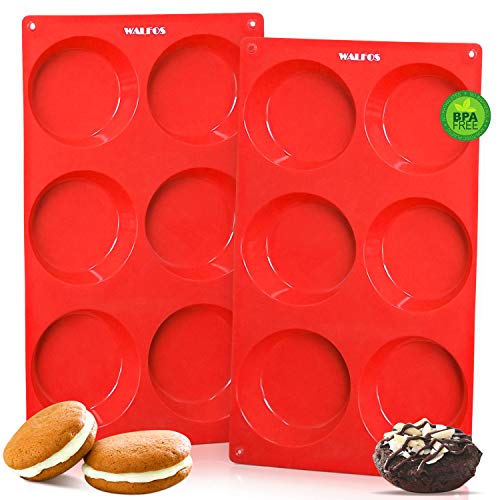 Silicone Whoopie Pie Baking Pans (Muffin Top Pan / 2 Pcs: 6 Cups, Regular)