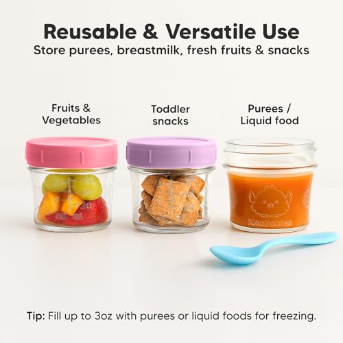 12pk 4oz Glass Baby Food Containers with Lids (12-pk 4 Ounce / Nord)