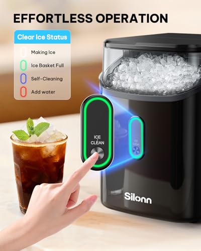 Nugget Ice Maker Countertop (Gloss Black / 33 lbs)