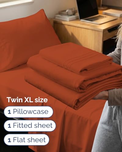 Twin XL 3 Piece Sheet Set (26 - Terracotta / Twin XL)