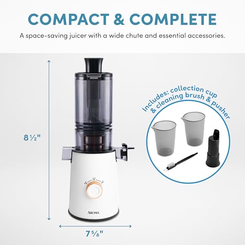 Cold Press Juice Machine Slow Masticating Fruit and Vegetable Juicer for Home with Large 4 (White)