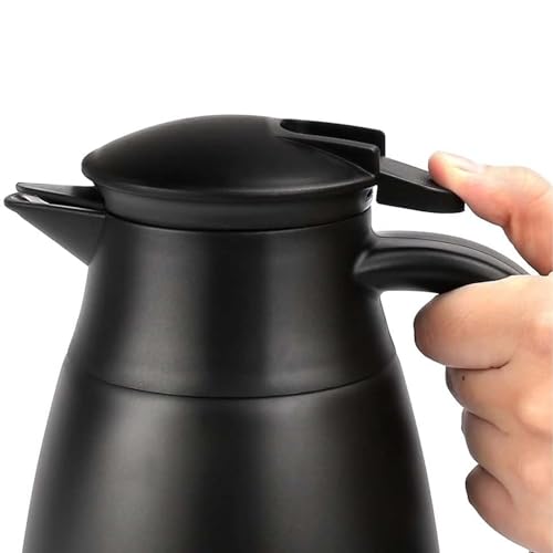 2pcs 70oz Coffee Carafe Airpot Insulated Coffee Urn Stainless Steel Vacuum Thermal Pot Dispenser for Coffee (Black+Black)
