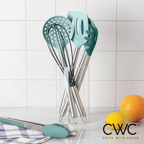 Silicone Cooking Utensils (Teal / 10 Pieces)