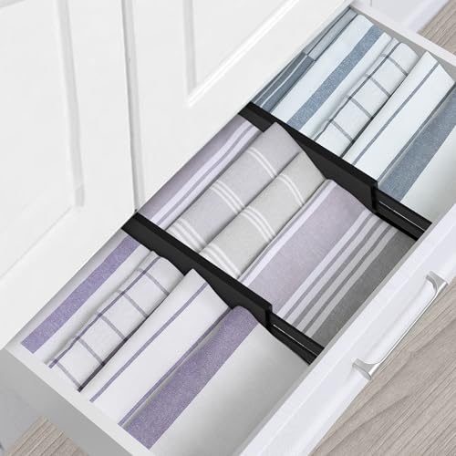 Bamboo Kitchen Drawer Divider (Black / 2.4"H, Large)