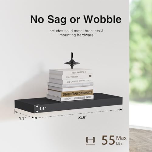 Floating Shelves for Wall (Black / 24"-3pack)
