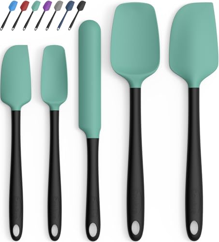 Silicone Spatula Set of 5 (Aqua Green Black)