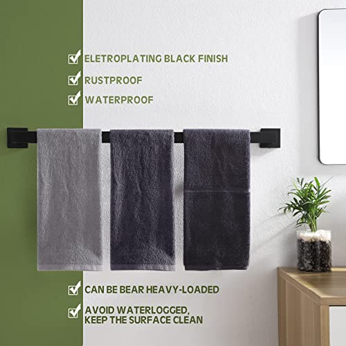 32 Inch Single Towel Bar (Matte Black / 32-Inch (2 Pack))