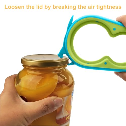 Jar Opener & Bottle Opener for Seniors with Arthritis (Blue)