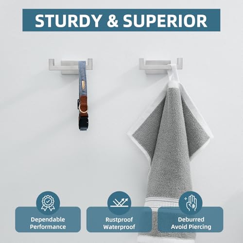 Bathroom Double Hook Brushed Nickel (2 Pack / Brushed Nickel)