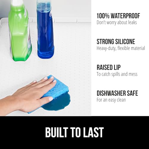 Waterproof Silicone Under Sink Mat (White / 19"w X 34"l)