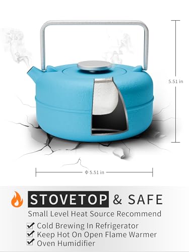 Teapot with Removable Infuser (0.8 Quarts / Blue Cylinder)