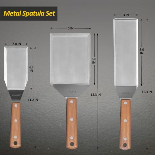 Stainless Steel Spatula Set (3" x 8", 5" x 6", 3" x 5")