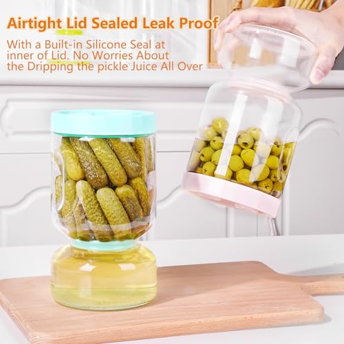 Pickle Jar with Strainer Flip (3-Pink / 64.2oz 1pc)