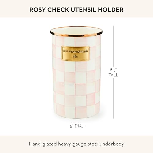 Enamel Utensil Holder (Rosy Check)