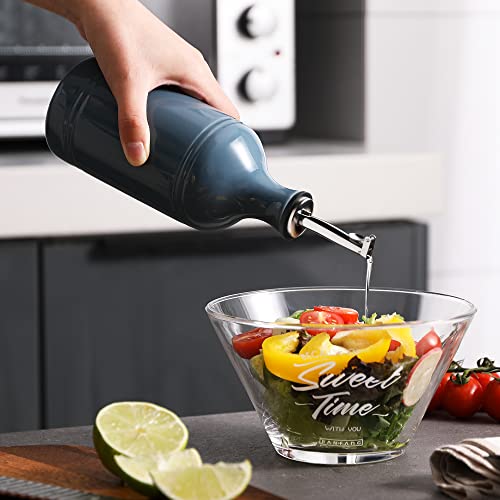 Sweejar Ceramic Olive Oil Dispenser Bottle (15.5 oz, Set of 1 / Fog Blue)