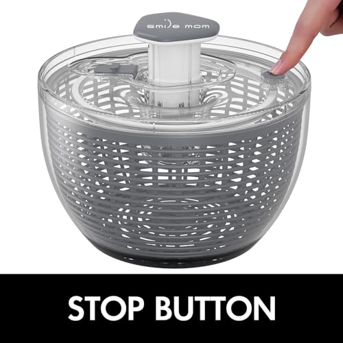 Salad Spinner Large Lettuce Spinner Kitchen Gadgets (6.3QT / Gray)
