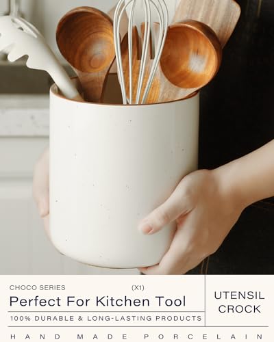 Large Utensil Holder for Kitchen Counter (White / 7.2" H)