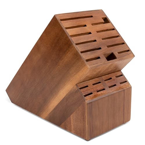 Knife Block for Kitchen Countertop (Brown-20 Slot)