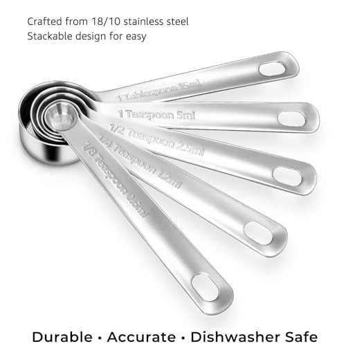 Premium 18 10 Measuring Set (Silver / Measuring Cups & Spoons)