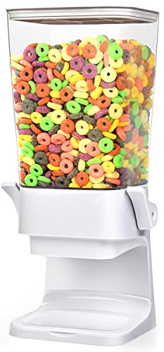 Cereal Dispenser Countertop Large Cereal Containers Storage Dispenser For Pantry Dry Food Dispenser Countertop Candy Dispenser Machine Rice Dispenser For Snack (A:White & 1pack / A(Upgrade Materials))